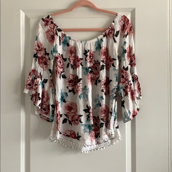 Charlotte Russe Tops - Charlotte Russe Floral Off the Shoulder Too